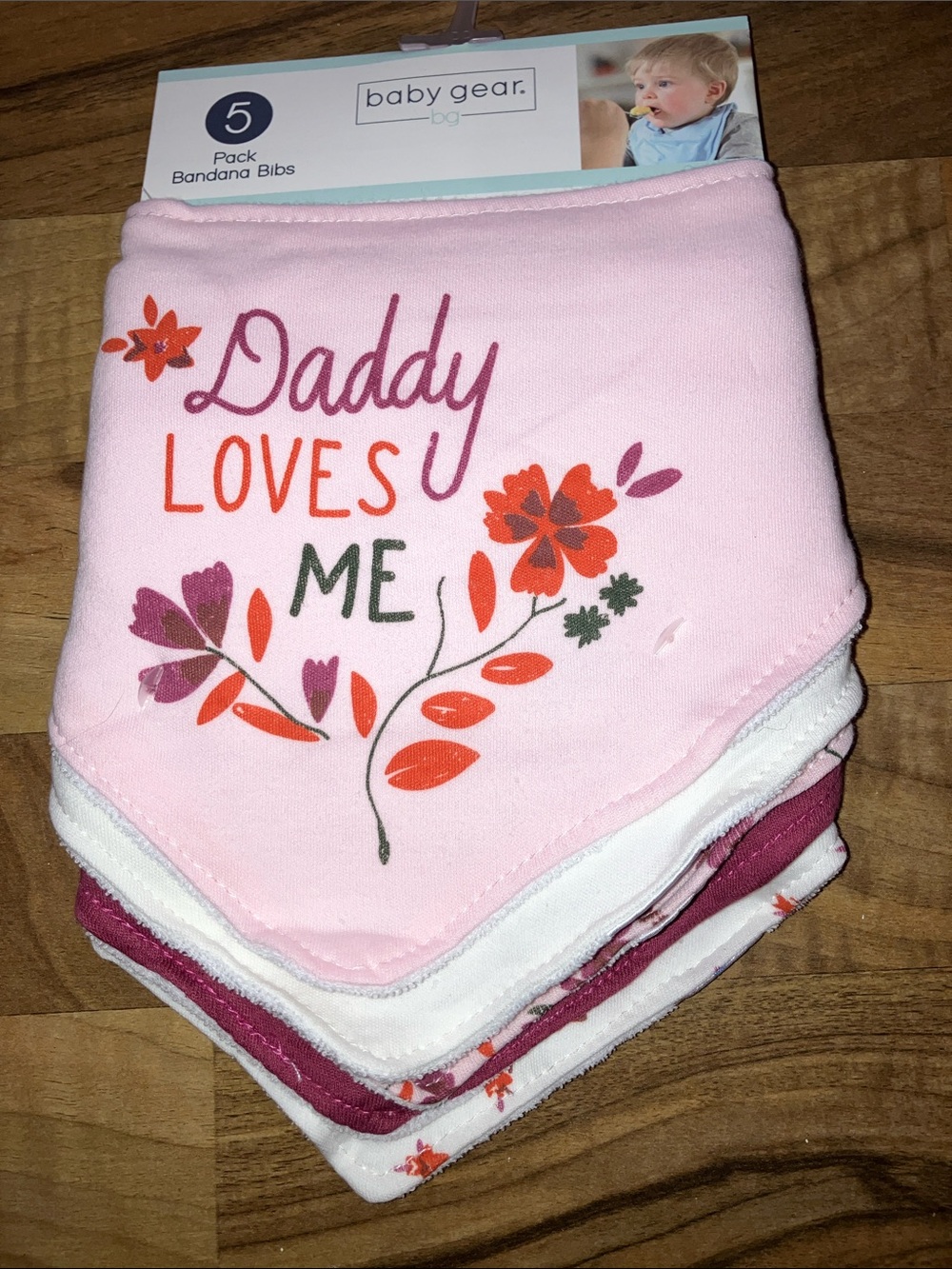 Baby Gear Bandana Bibs Girl pink floral set